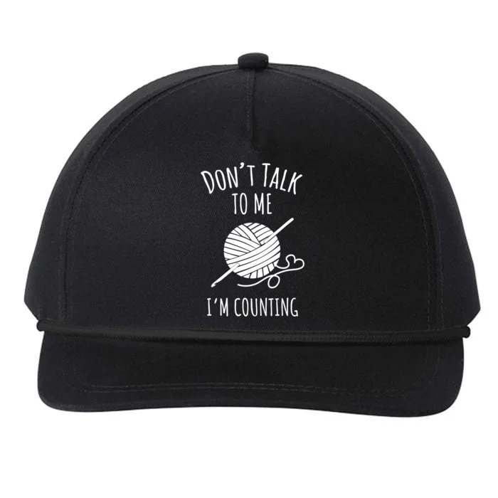 Don't Talk Counting Crochet TShirt Crocheting Gift TShirt Snapback Five-Panel Rope Hat