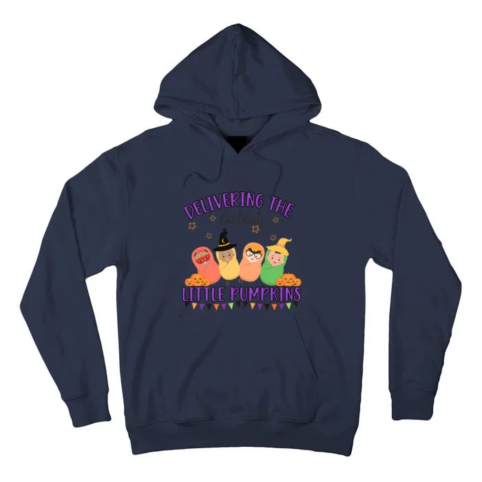 Delivering The Cutest Little Pumpkins Labor And Delivery Nurse Halloween Tall Hoodie