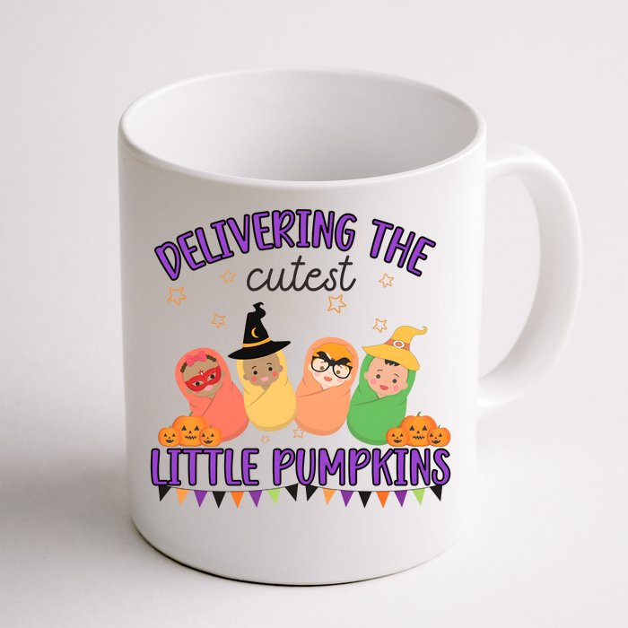 Delivering The Cutest Little Pumpkins Labor And Delivery Nurse Halloween Front & Back Coffee Mug