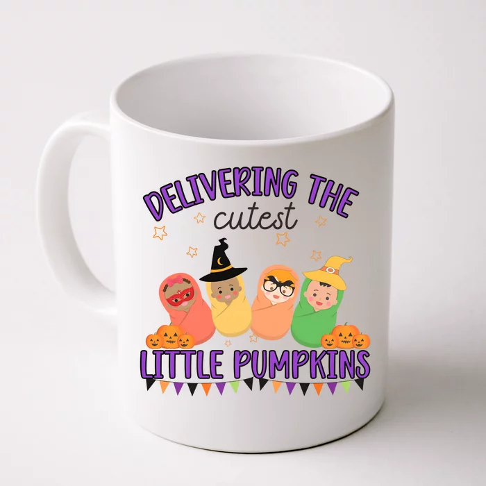 Delivering The Cutest Little Pumpkins Labor And Delivery Nurse Halloween Front & Back Coffee Mug