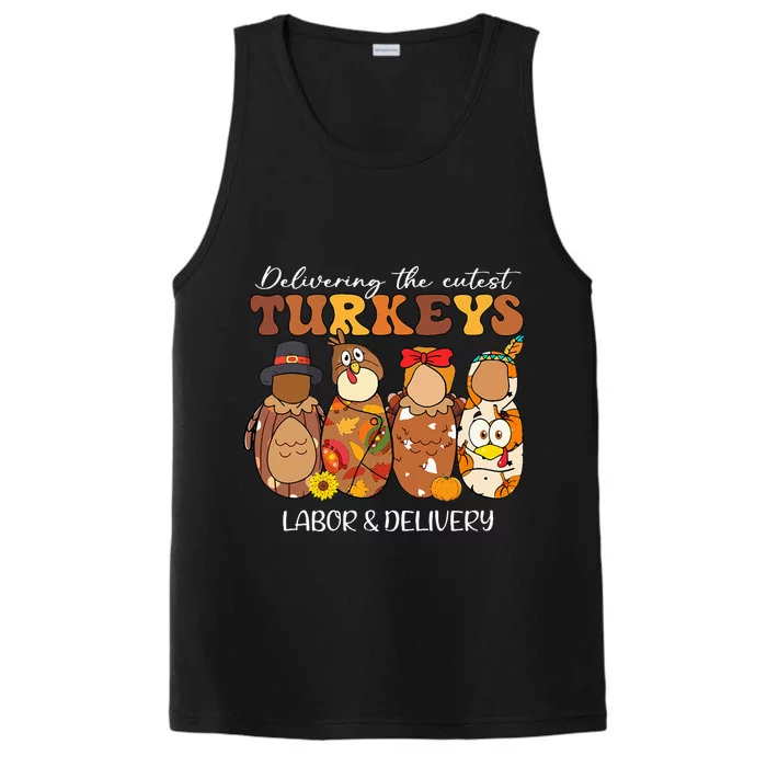 Delivering The Cutest Turkeys Labor & Delivery Thanksgiving Performance Tank