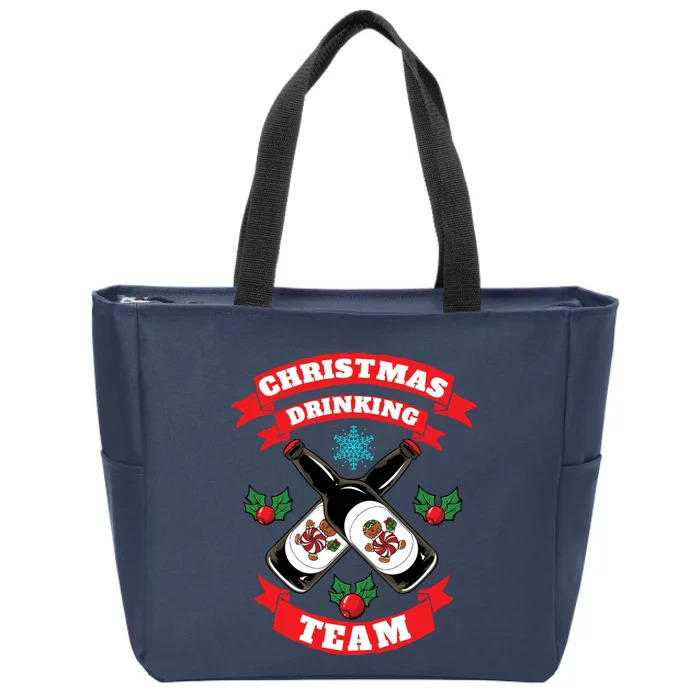 Drinking Team Chirstmas Zip Tote Bag