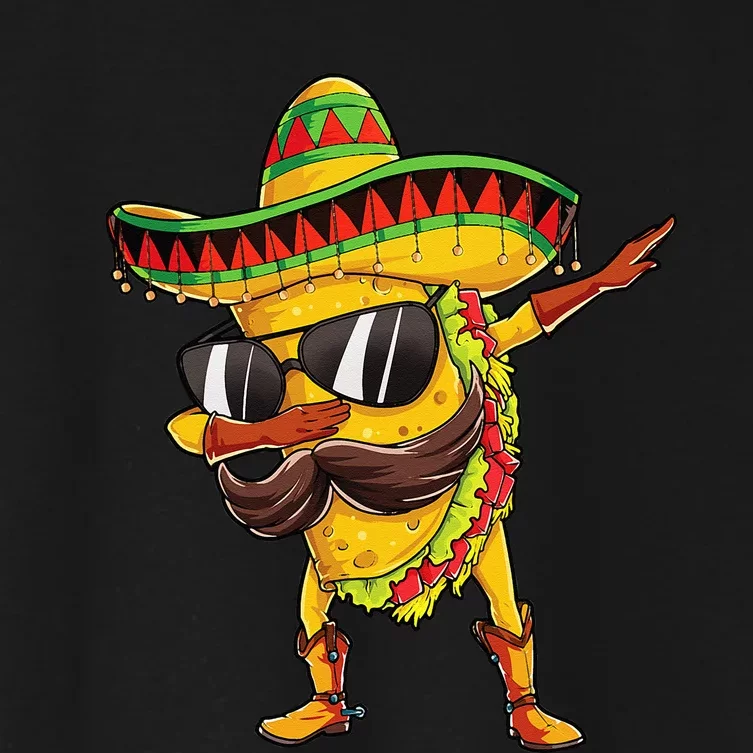 Dabbing Taco Cinco De Mayo Men Mexican Food Sombrero Women's Crop Top Tee