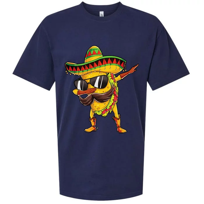 Dabbing Taco Cinco De Mayo Men Mexican Food Sombrero Sueded Cloud Jersey T-Shirt