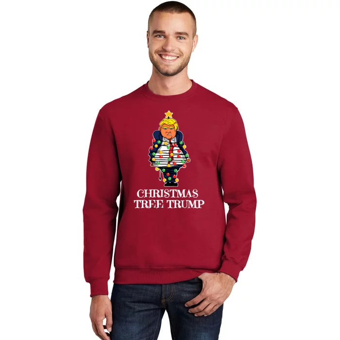 Donald Trump Christmas Tree Tall Sweatshirt