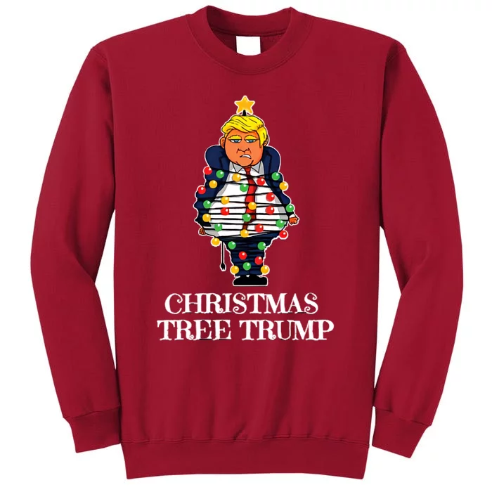 Donald Trump Christmas Tree Tall Sweatshirt