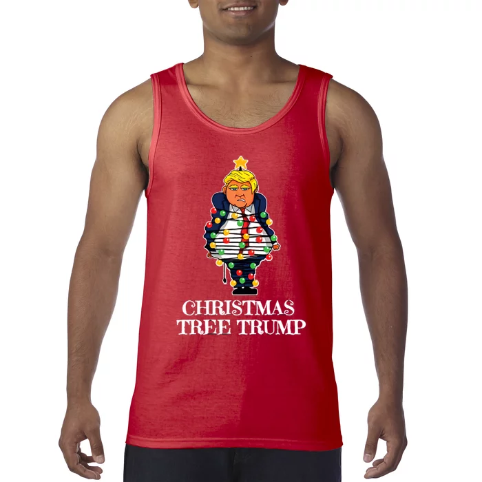 Donald Trump Christmas Tree Tank Top