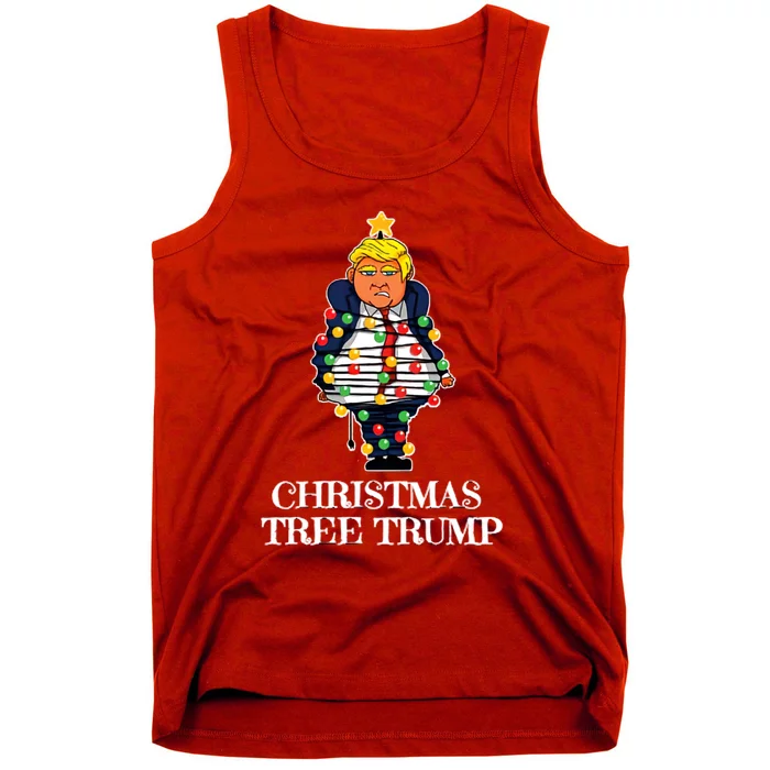 Donald Trump Christmas Tree Tank Top