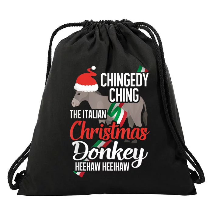 Dominick The Christmas Donkey Italian Christmas Donkey Drawstring Bag