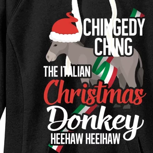 Dominick The Christmas Donkey Italian Christmas Donkey Cool Gift Women's Fleece Hoodie