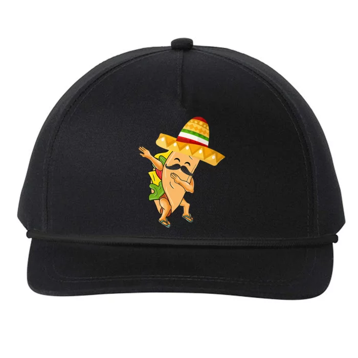 Dabbing Taco Cinco de Mayo Funny Mexican Dab Snapback Five-Panel Rope Hat