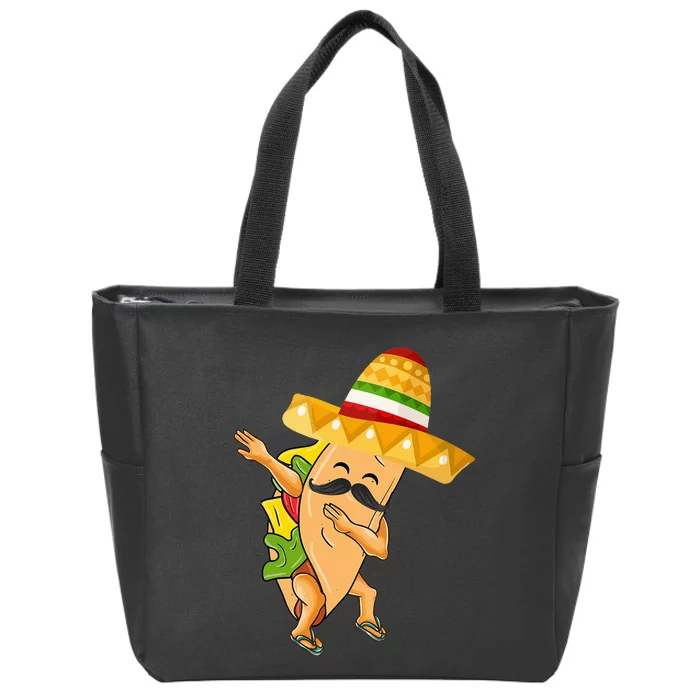 Dabbing Taco Cinco de Mayo Funny Mexican Dab Zip Tote Bag