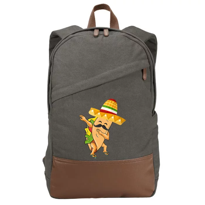 Dabbing Taco Cinco de Mayo Funny Mexican Dab Cotton Canvas Backpack