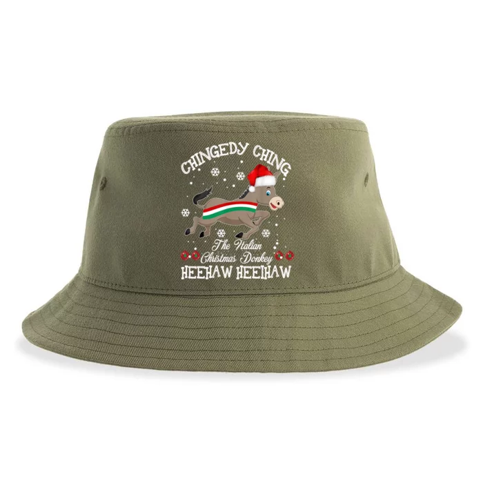 Dominick The Christmas Donkey Italian Donkey Christmas Gift Sustainable Bucket Hat