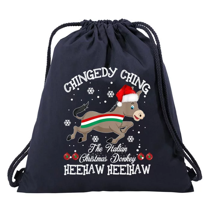 Dominick The Christmas Donkey Italian Donkey Christmas Gift Drawstring Bag