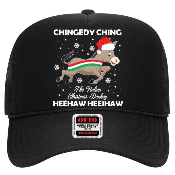 Dominick The Christmas Donkey Italian Donkey High Crown Mesh Trucker Hat