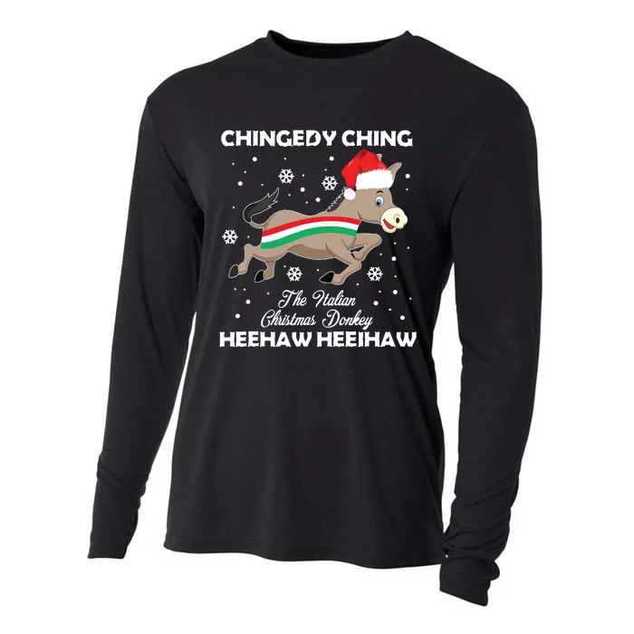 Dominick The Christmas Donkey Italian Donkey Cooling Performance Long Sleeve Crew