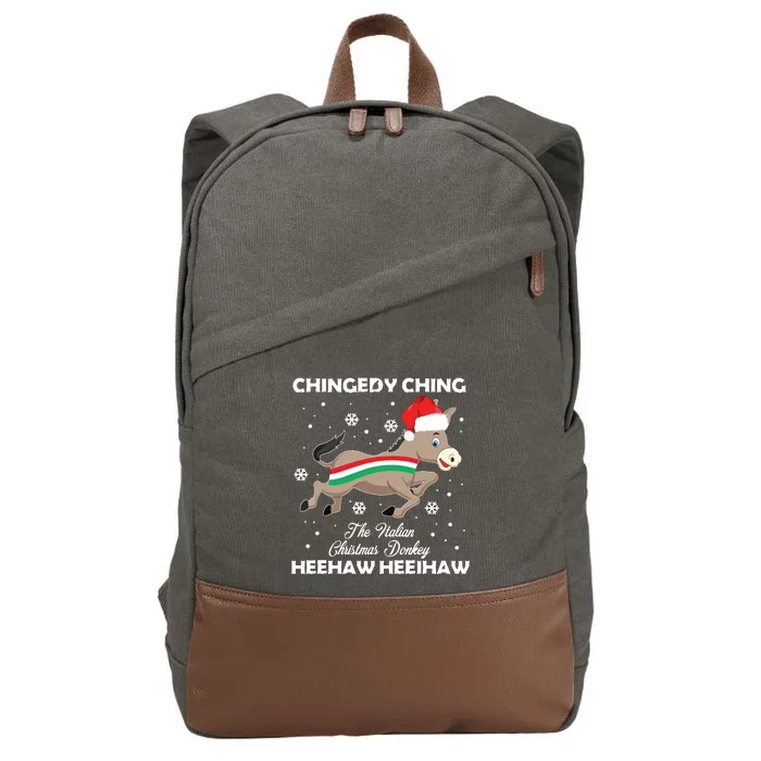 Dominick The Christmas Donkey Italian Donkey Cotton Canvas Backpack