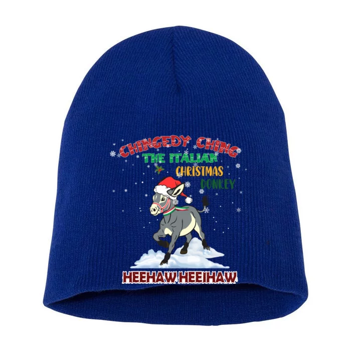 Dominick The Christmas Donkey Italian Donkey Christmas Cool Gift Short Acrylic Beanie