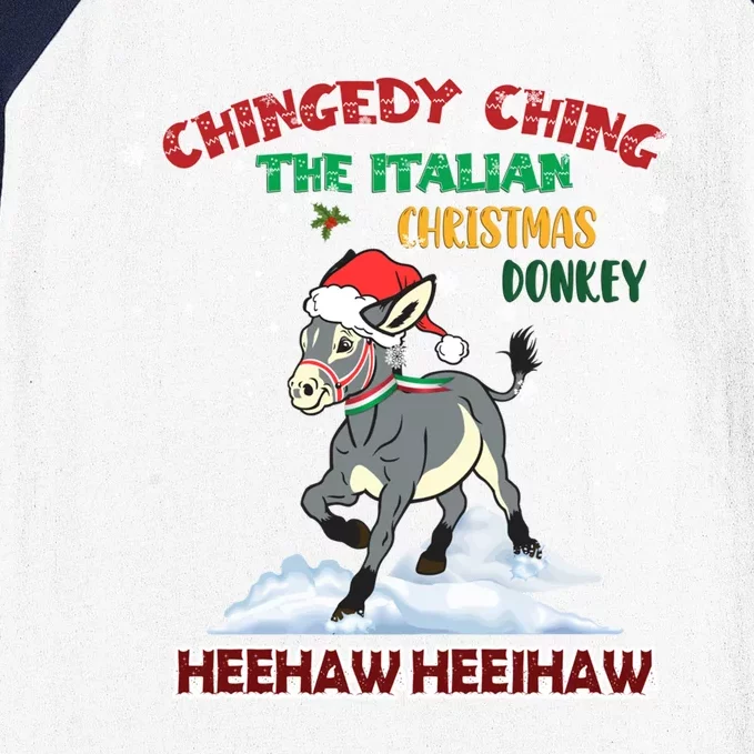 Dominick The Christmas Donkey Italian Donkey Christmas Cool Gift Baseball Sleeve Shirt