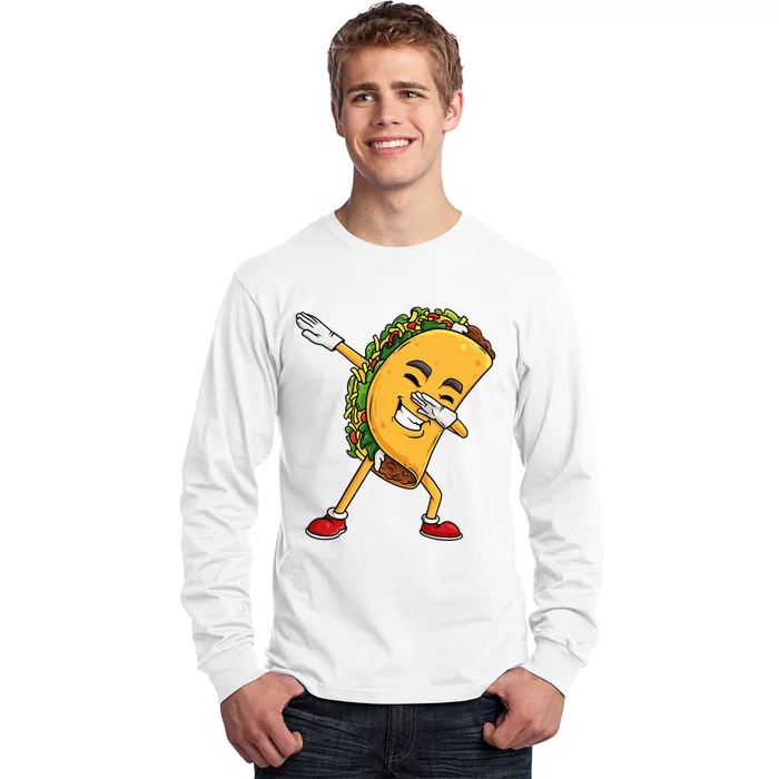 Dabbing Taco Cinco de Mayo Funny Mexican Dab Long Sleeve Shirt