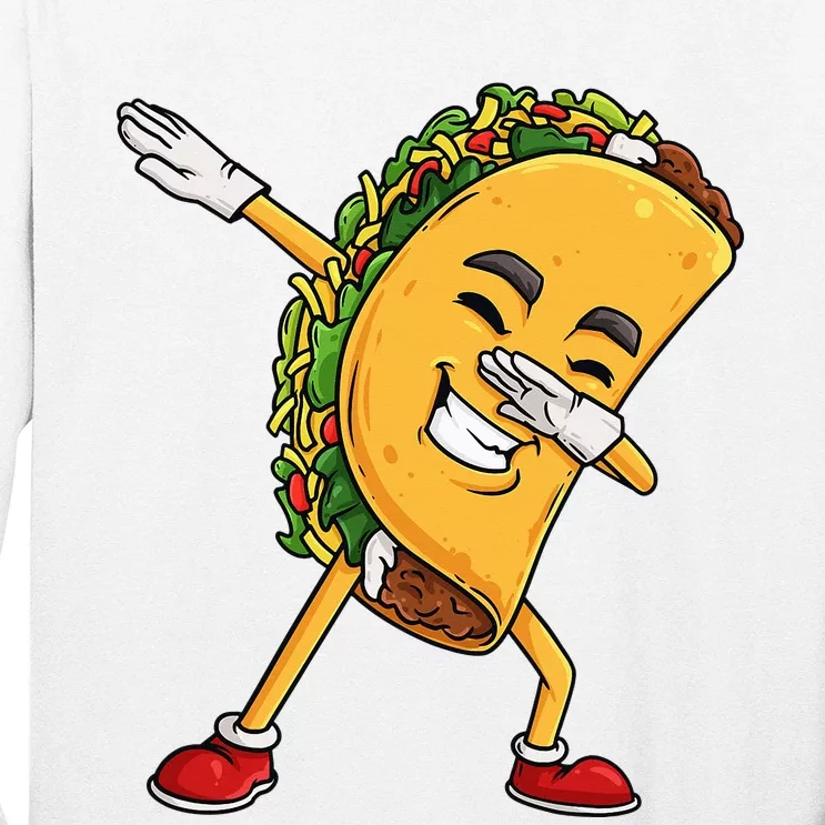 Dabbing Taco Cinco de Mayo Funny Mexican Dab Long Sleeve Shirt