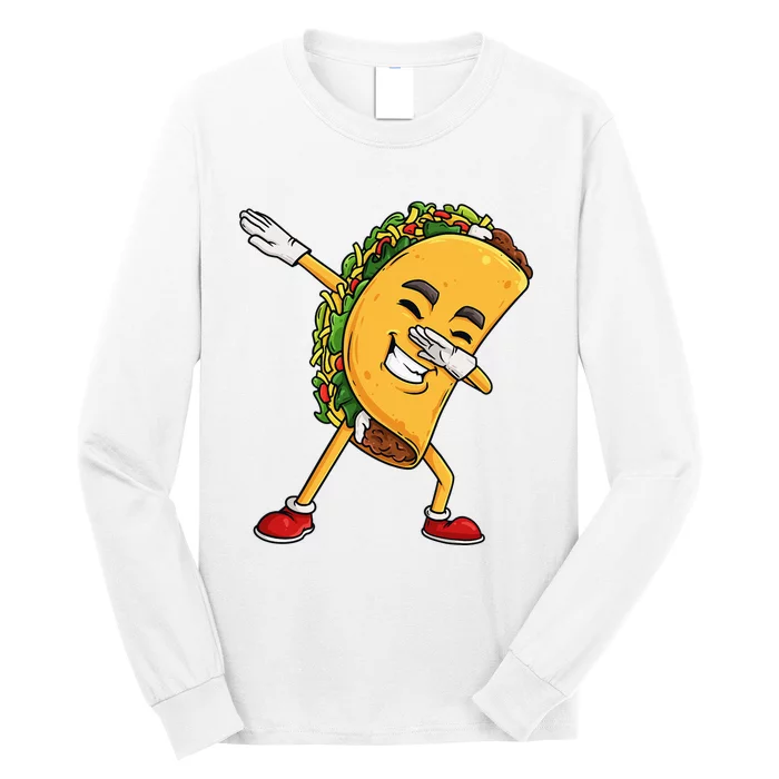 Dabbing Taco Cinco de Mayo Funny Mexican Dab Long Sleeve Shirt