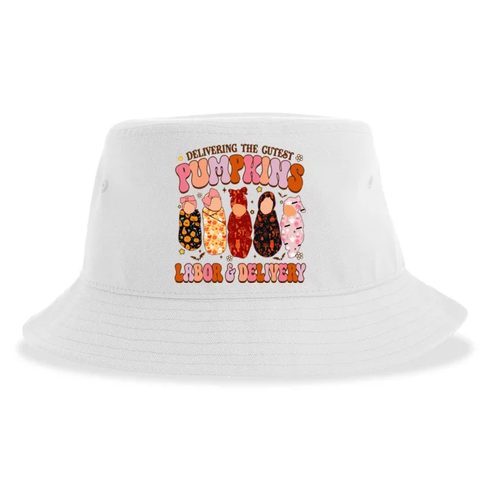 Delivering The Cutest Pumpkins Labor & Delivery Nurse Fall Sustainable Bucket Hat