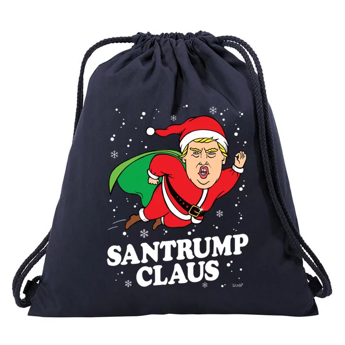 Donald Trump Christmas Gift Funny Santa Hat Gift Funny Gift Drawstring Bag