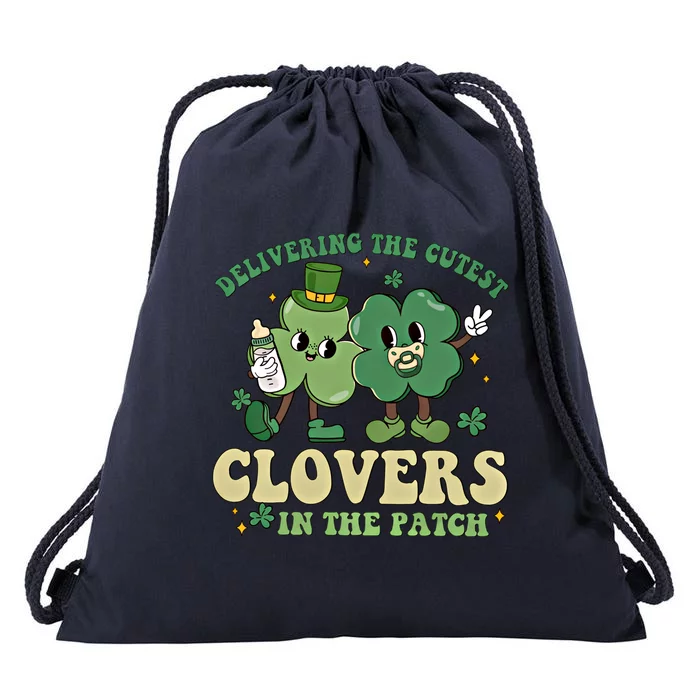 Delivering The Cutest Clovers In The Patch Labor Delivery Gift Drawstring Bag