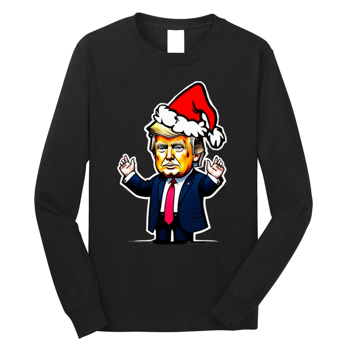 Donald Trump Christmas For Dads & Women Christmas Trump Long Sleeve Shirt