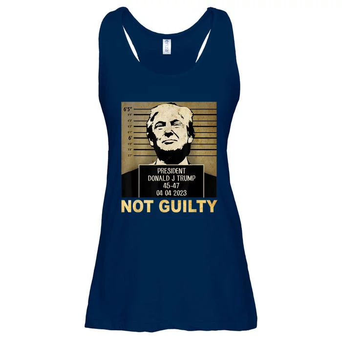 Donal Trump Campaig Releases Mugshot Not Guilty Ladies Essential Flowy Tank