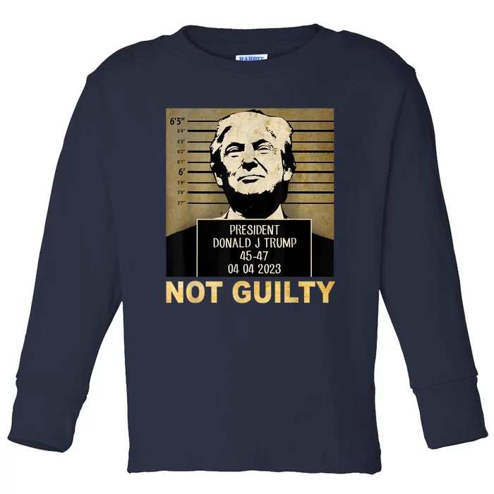 Donal Trump Campaig Releases Mugshot Not Guilty Toddler Long Sleeve Shirt