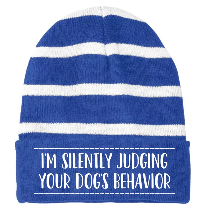 Dog Trainer Dog Training Gift Striped Beanie with Solid Band