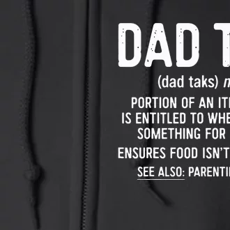 Dad Tax Definition Fathers Day Full Zip Hoodie