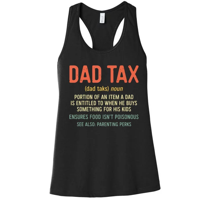 Dad Tax Definition Fathers Day Women's Racerback Tank