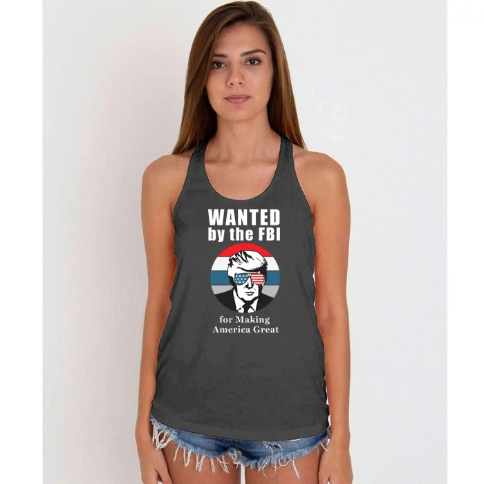 Donald Trump Defund The FBI Conservative Women's Knotted Racerback Tank