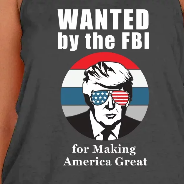 Donald Trump Defund The FBI Conservative Women's Knotted Racerback Tank