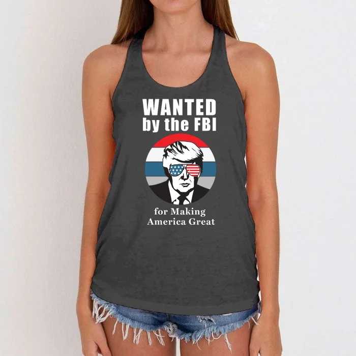 Donald Trump Defund The FBI Conservative Women's Knotted Racerback Tank