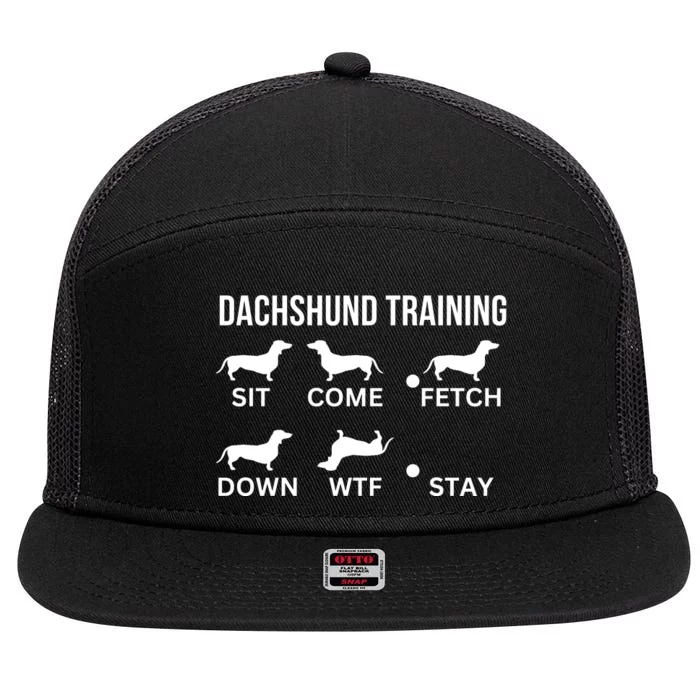 Dachshund Training Dachshund Dog Tricks 7 Panel Mesh Trucker Snapback Hat