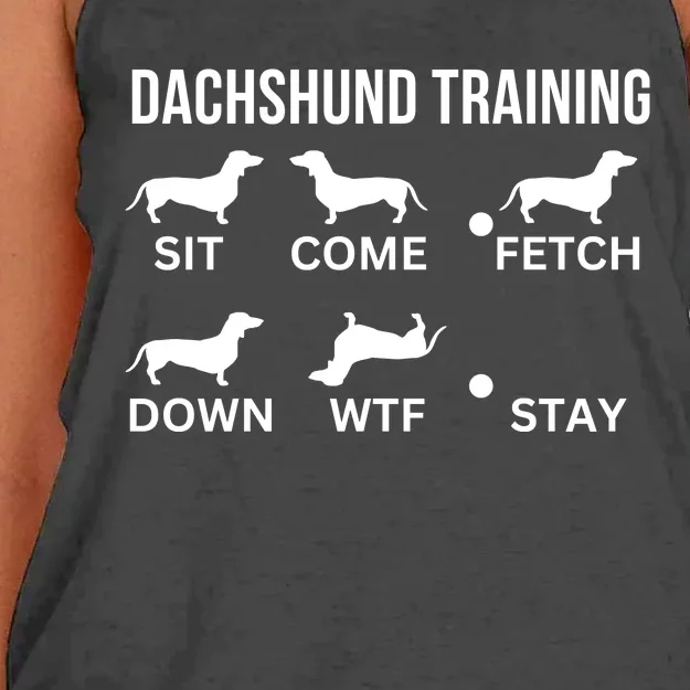 Dachshund Training Dachshund Dog Tricks Women's Knotted Racerback Tank