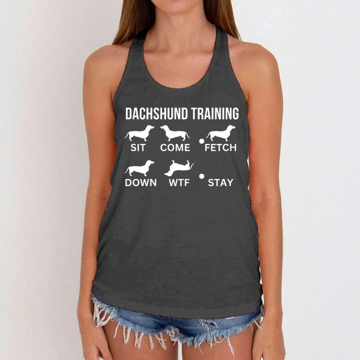 Dachshund Training Dachshund Dog Tricks Women's Knotted Racerback Tank