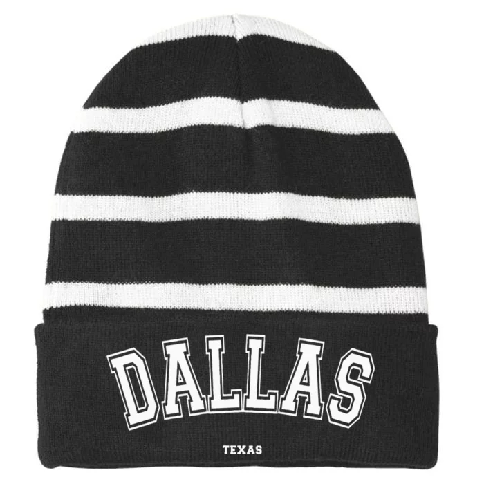 Dallas Texas Striped Beanie with Solid Band