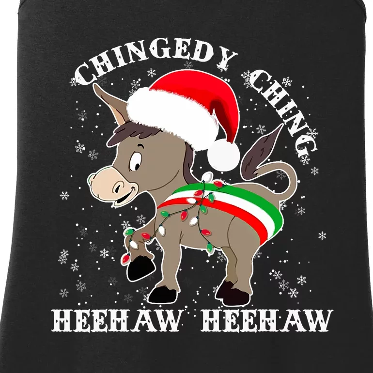 Dominick The Donkey Chingedy Ching Italian Christmas Donkey Ladies Essential Tank