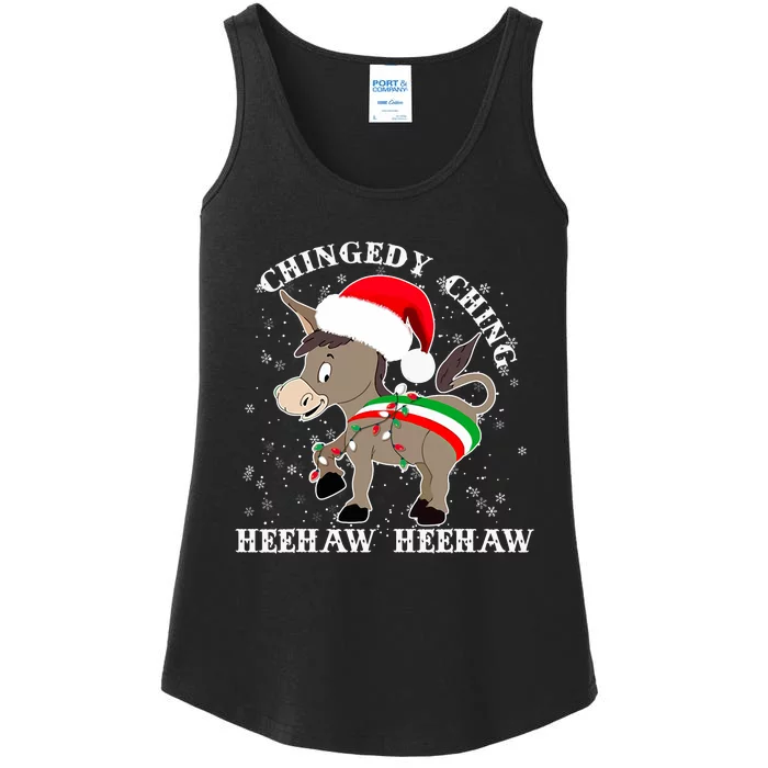 Dominick The Donkey Chingedy Ching Italian Christmas Donkey Ladies Essential Tank