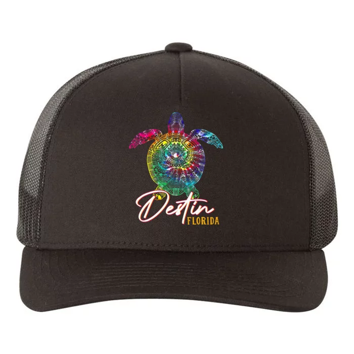 Destin Tie Dye Sea Turtle Florida Matching Family Vacation Yupoong Adult 5-Panel Trucker Hat