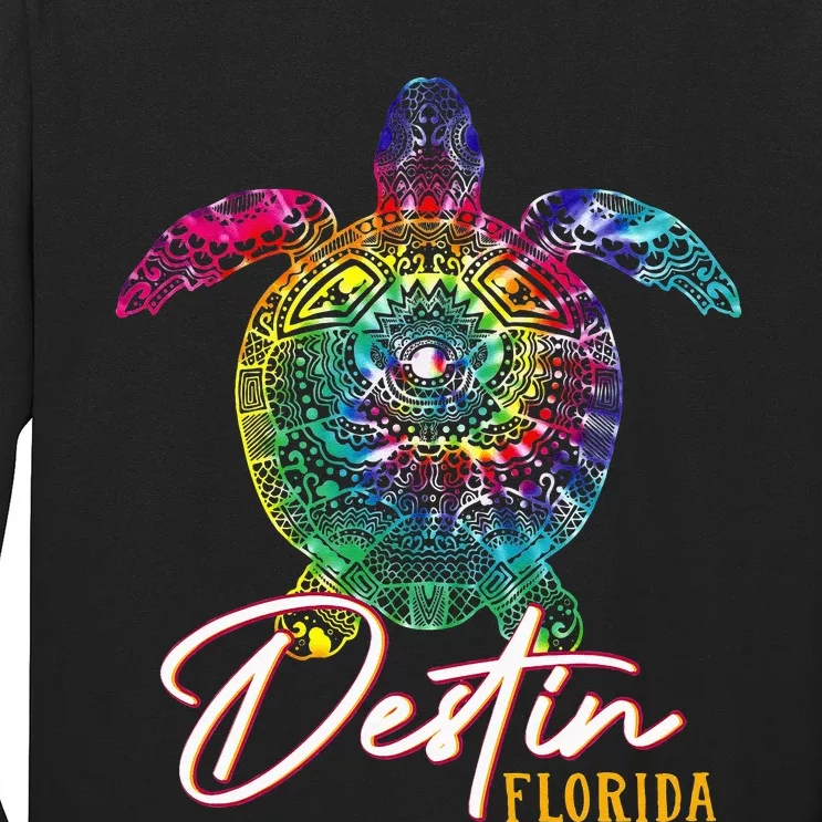 Destin Tie Dye Sea Turtle Florida Matching Family Vacation Long Sleeve Shirt