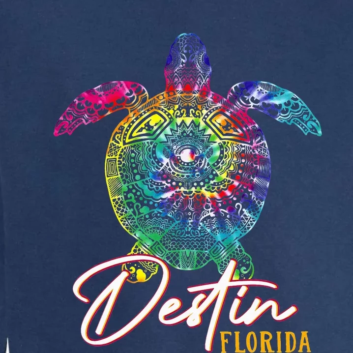 Destin Tie Dye Sea Turtle Florida Matching Family Vacation Garment-Dyed Sweatshirt