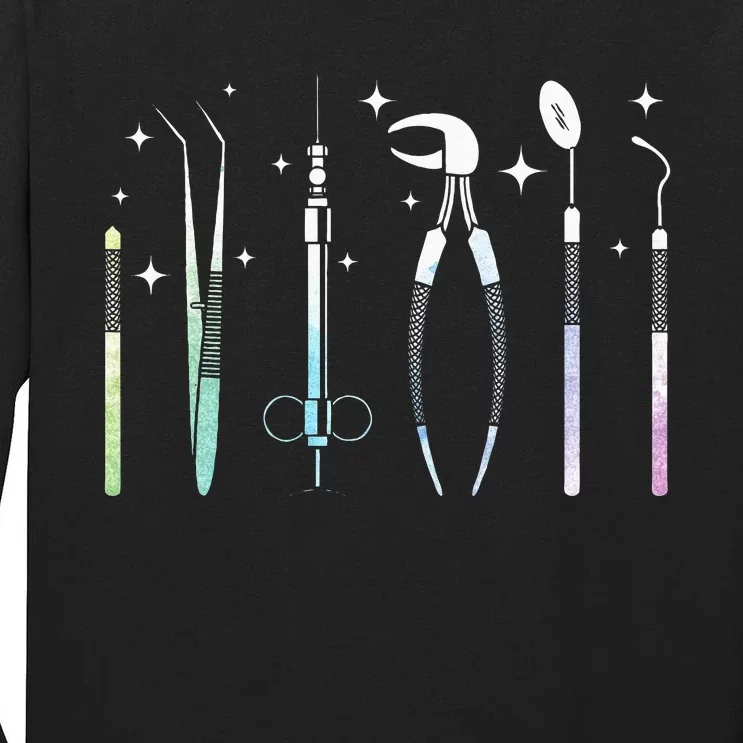 Dentist Tools Dental Assistant Technician Dentistry DDS Tall Long Sleeve T-Shirt