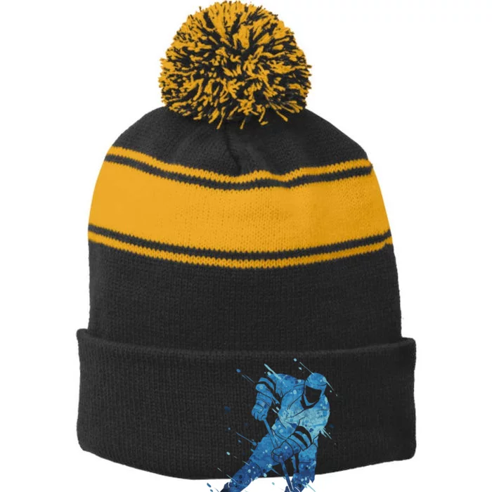 Dabbing Turkey Dabbing Thanksgiving Turkey Thanksgiving Day Stripe Pom Pom Beanie